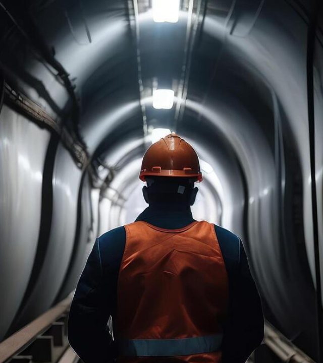 portrait-of-a-construction-worker-standing-in-a-tunnel-at-night-an-engineer-rear-view-working-in-front-of-steel-pipes-ai-generated-free-photo